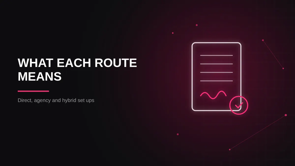 casino streamer agency vs direct: route comparison contract illustration