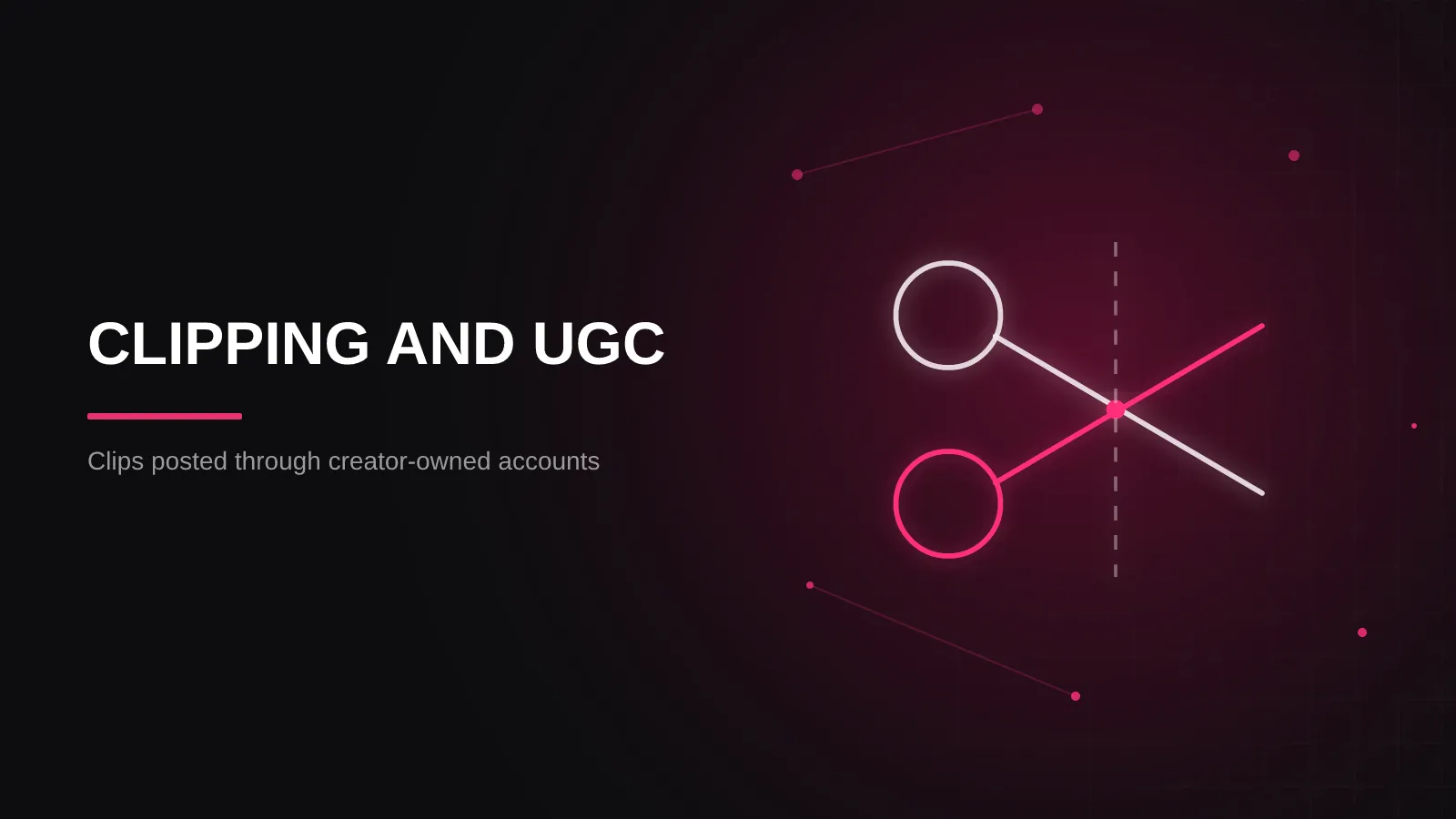 Stream clips and UGC posted through creator accounts