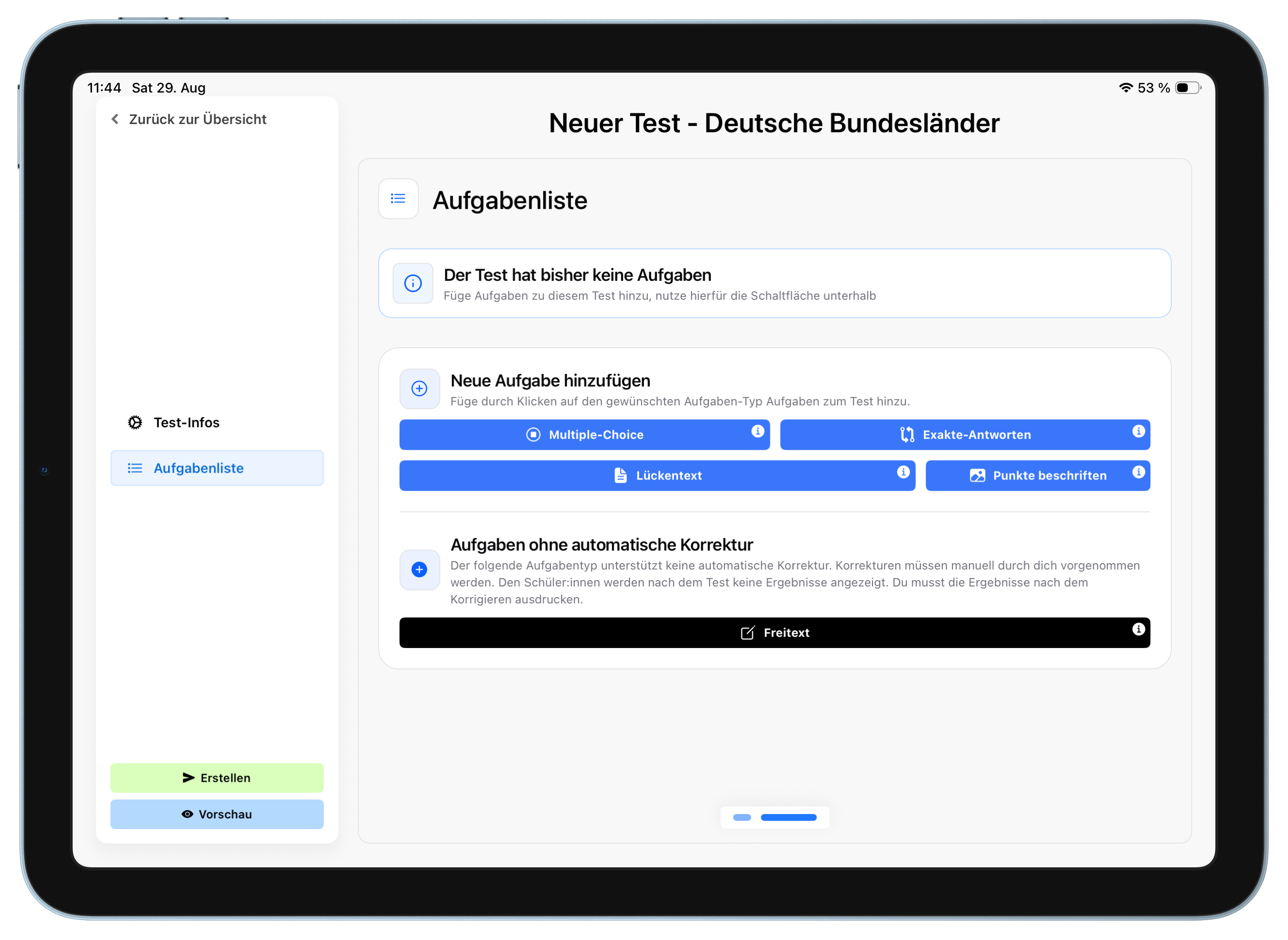 Einen Test im Baukastensystem erstellen