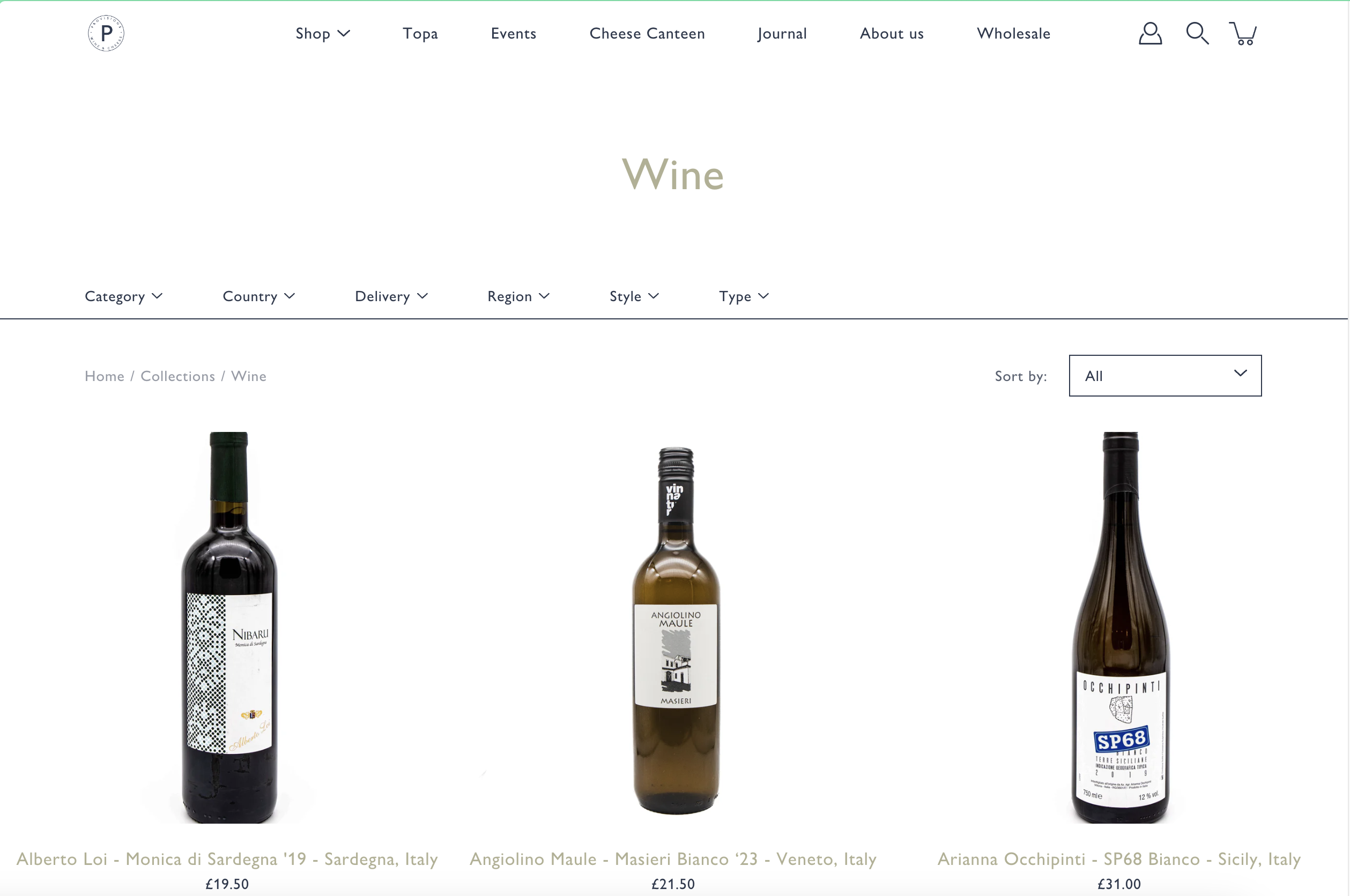 Shows the 3-rd set of wines
