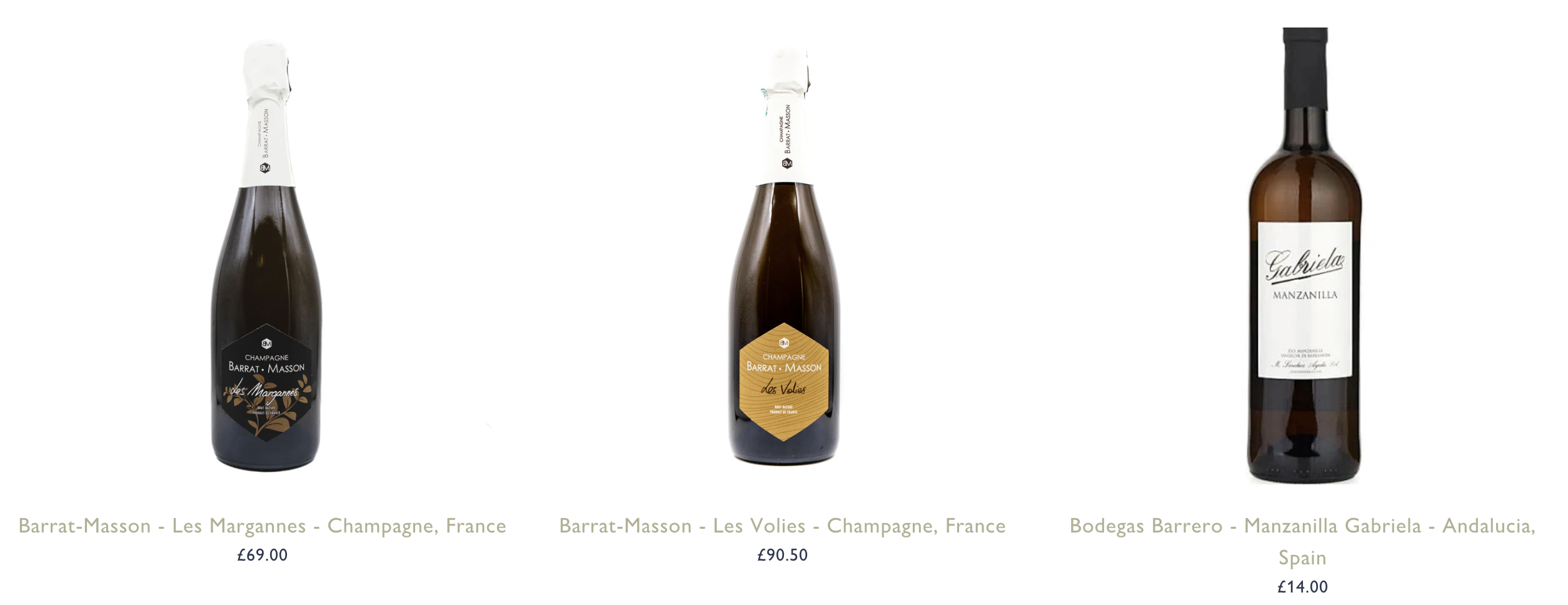 Shows the first wines on the customer
