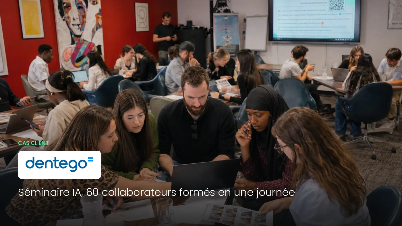 Collaborateurs de centres dentaires Dentego pendant leur séminaire de formation à l’intelligence artificielle