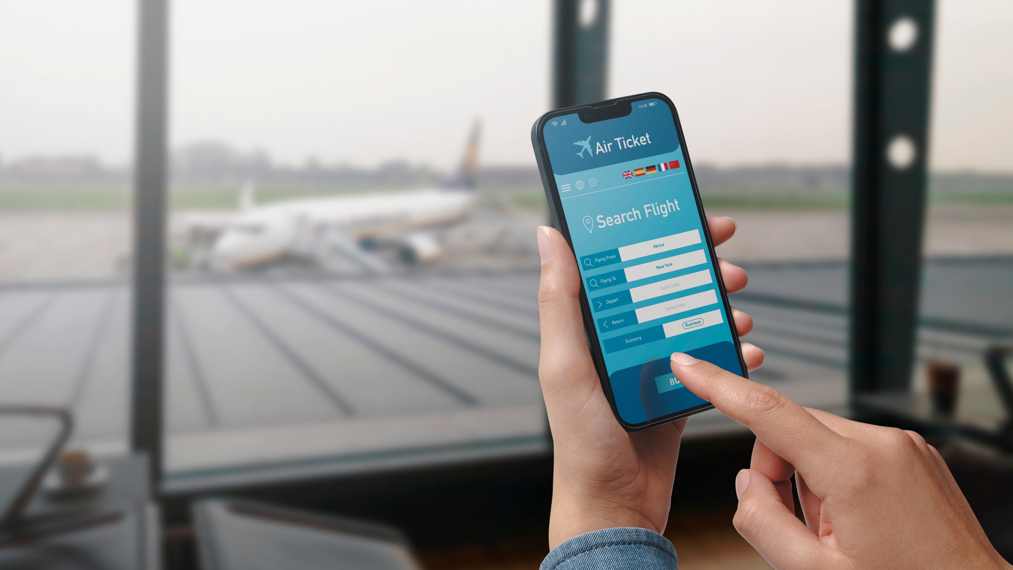 User booking flight online