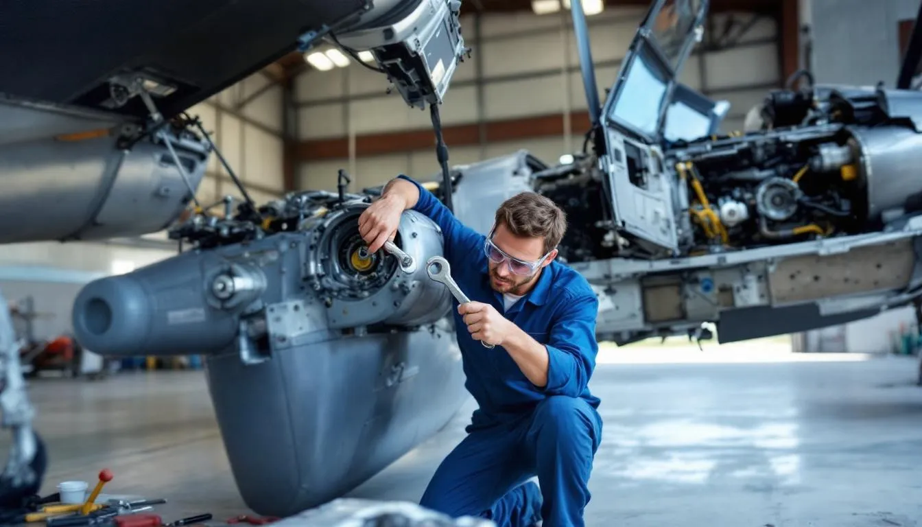 An aircraft mechanic is diligently working on the engine compartment of a small plane, performing routine maintenance to ensure optimal performance and safety. This essential task is part of the ongoing costs associated with aircraft ownership, which includes various expenses such as fuel, insurance, and maintenance.