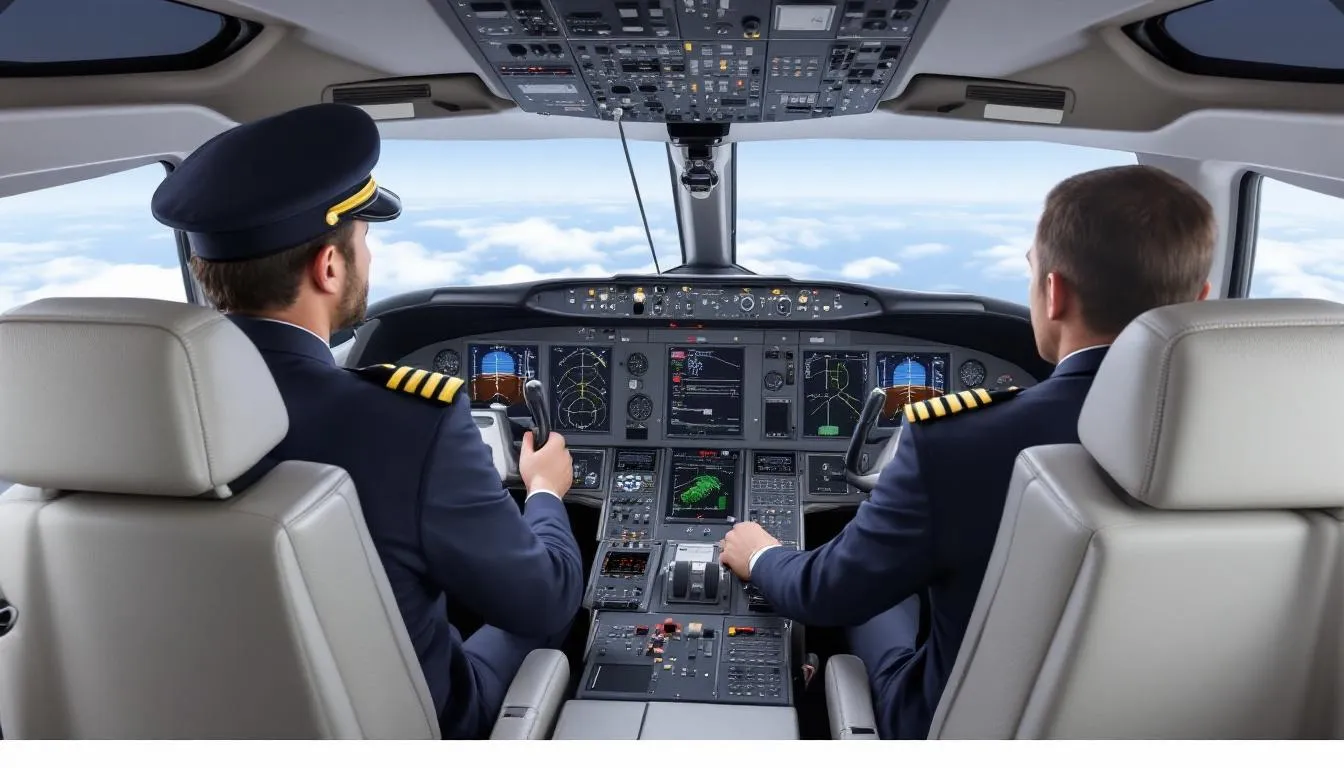 The image depicts a luxurious private jet interior, showcasing spacious cabins equipped with comfortable seating and advanced technology, ideal for private jet travel. Flight attendants are seen preparing the service galley, highlighting the high-end amenities available for passengers on charter flights.