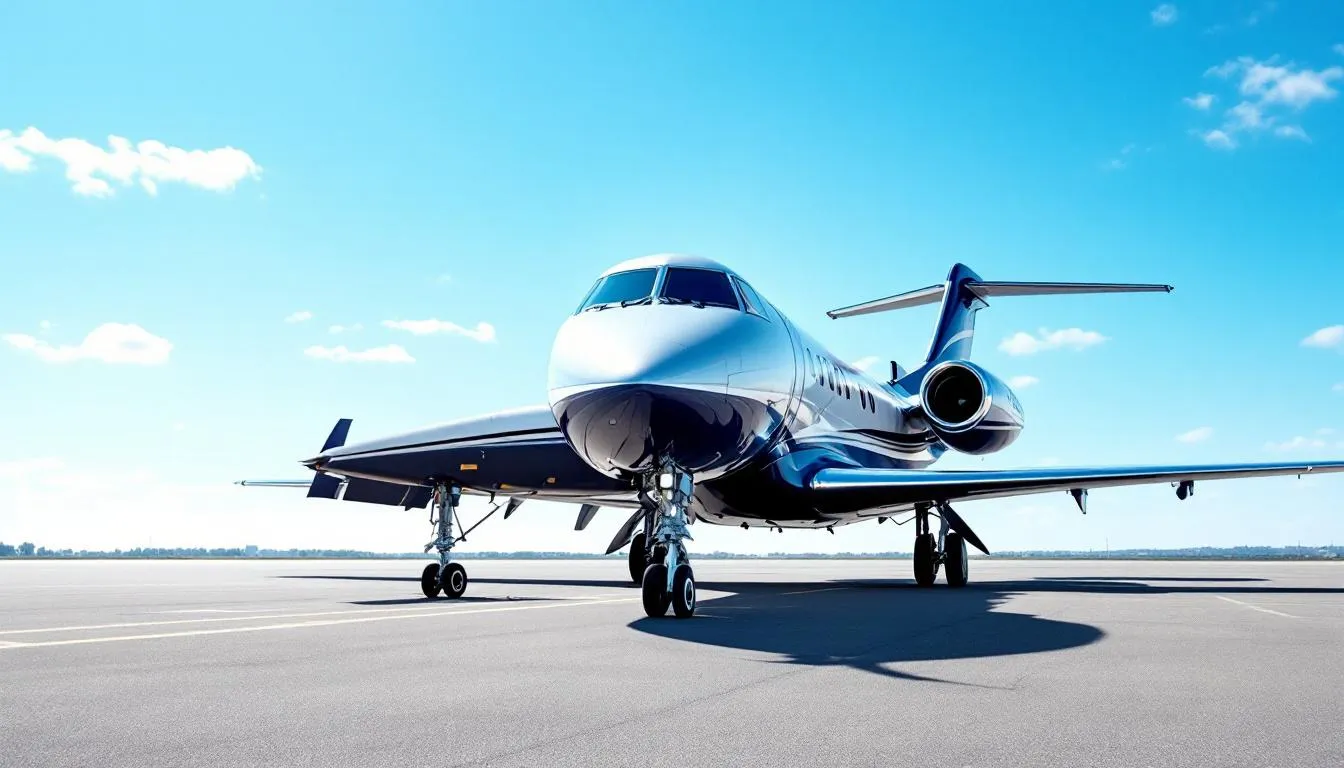 A luxurious private jet is parked at Isla Grande Airport, ready for passengers to embark on a direct flight to Puerto Rico. The image captures the essence of private aviation, showcasing the convenience and personalized service of private charter flights to the vibrant capital city of San Juan.