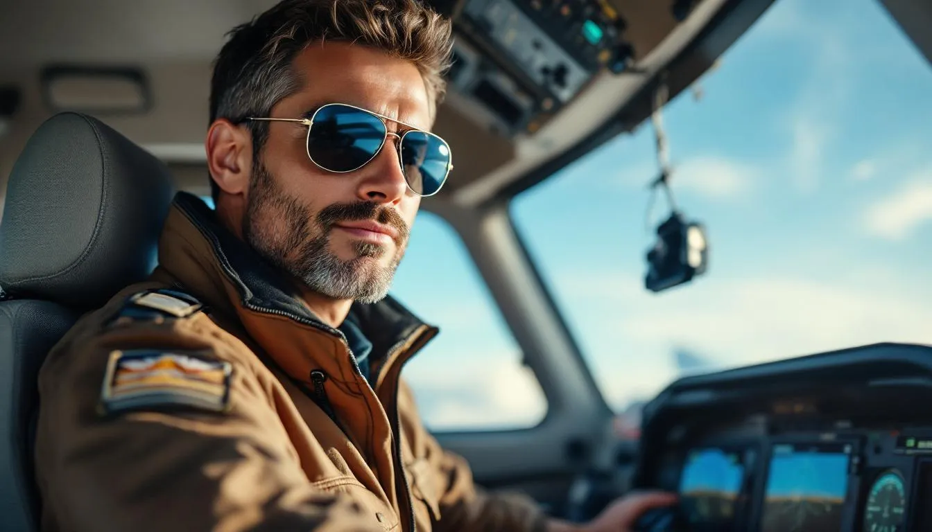 A pilot is engaged in training inside a private jet, focusing on flight maneuvers essential for obtaining a private pilot license. The scene captures the pilot's dedication to mastering skills required for a successful aviation career.