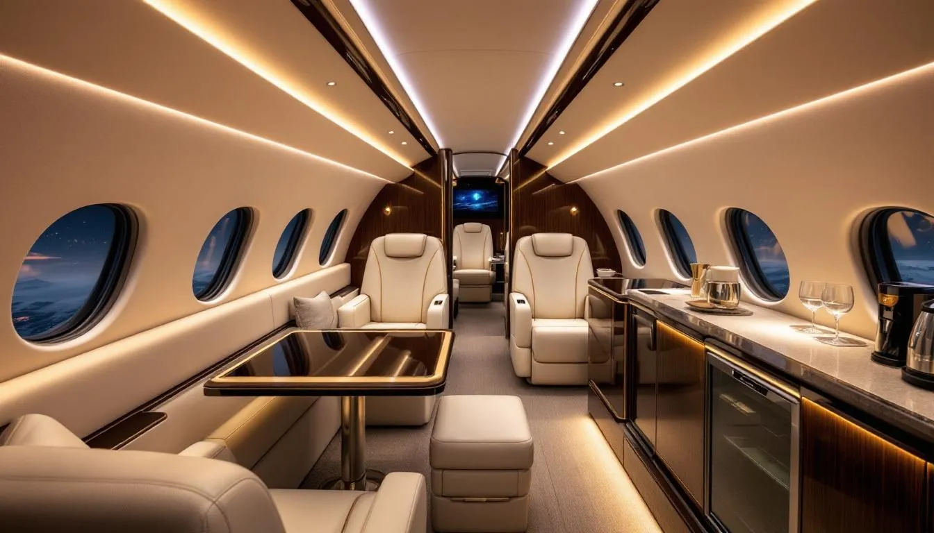 A luxurious private jet from AirX is soaring through a clear blue sky, showcasing the company's diverse fleet and commitment to providing a great flying experience. This image captures the essence of private aviation, highlighting the aircraft's sleek design as it embarks on a journey tailored to meet the needs of its customers.