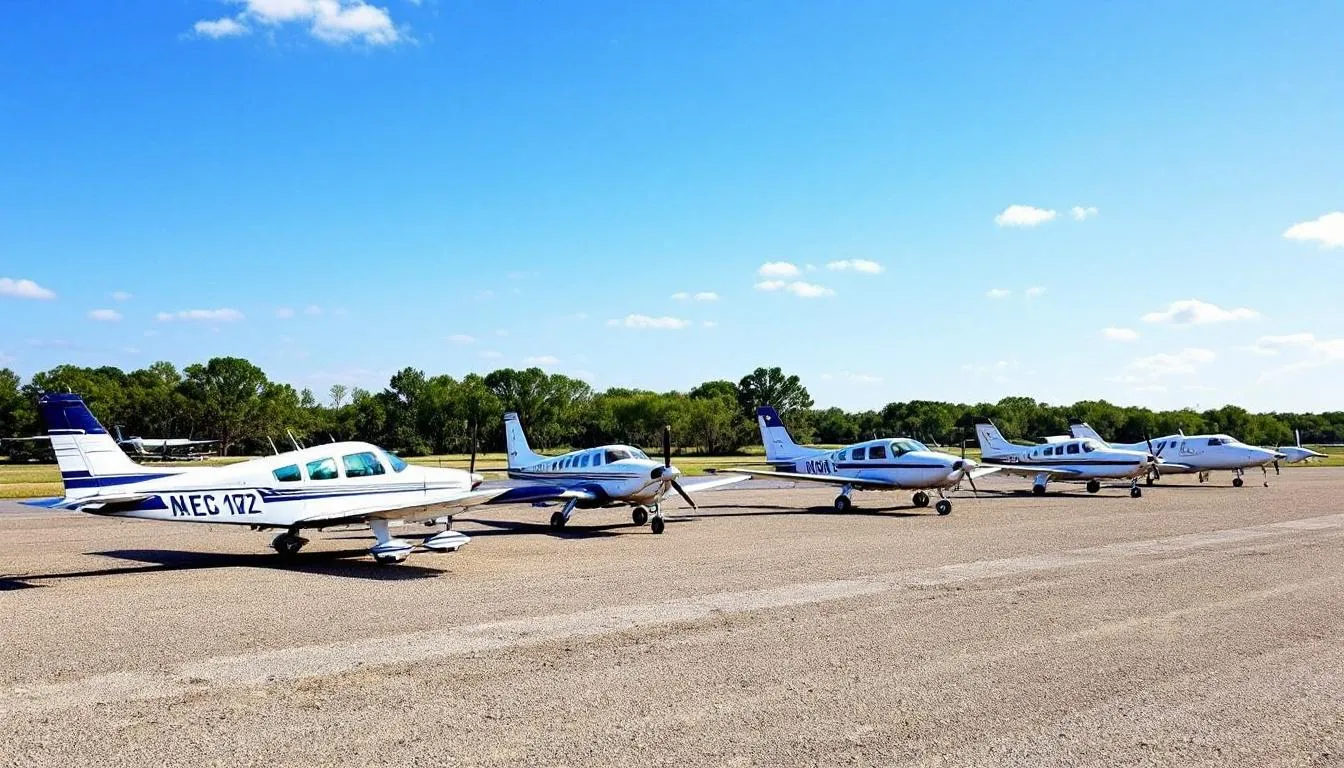 In the image, various aircraft options are displayed for private jet travelers considering a charter flight from Tulsa International Airport. The selection includes light jets, midsize jets, and super midsize jets, highlighting the luxurious amenities and safety features available for those flying to or from downtown Tulsa, Oklahoma.