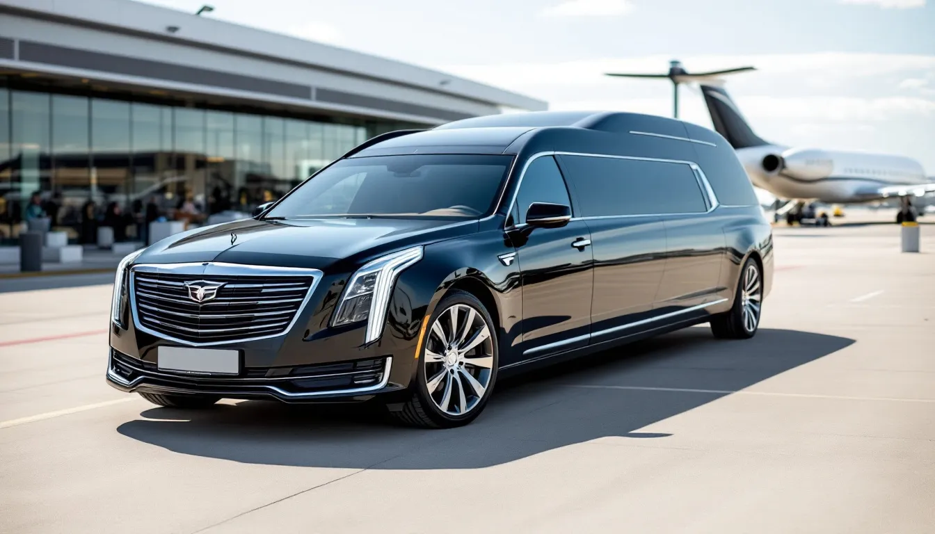 The image showcases a variety of luxurious vehicles available for limo jet rental, including sleek limousines, party buses, and SUV limos, ideal for special events and corporate travel. It highlights the convenience of limo services for airport transfers, with options for professional chauffeurs and various amenities, emphasizing the rental costs that can vary based on location and peak seasons.