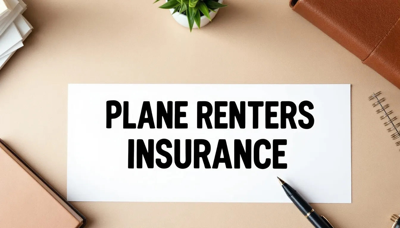 The image depicts a flyer or brochure about Plane Renters Insurance, showcasing various aspects of aircraft renters insurance, such as liability coverage and physical damage coverage for rented aircraft. It highlights the importance of financial protection for pilots and students in flight training, emphasizing the role of aviation insurance specialists in providing comprehensive coverage and legal defense in case of accidents.