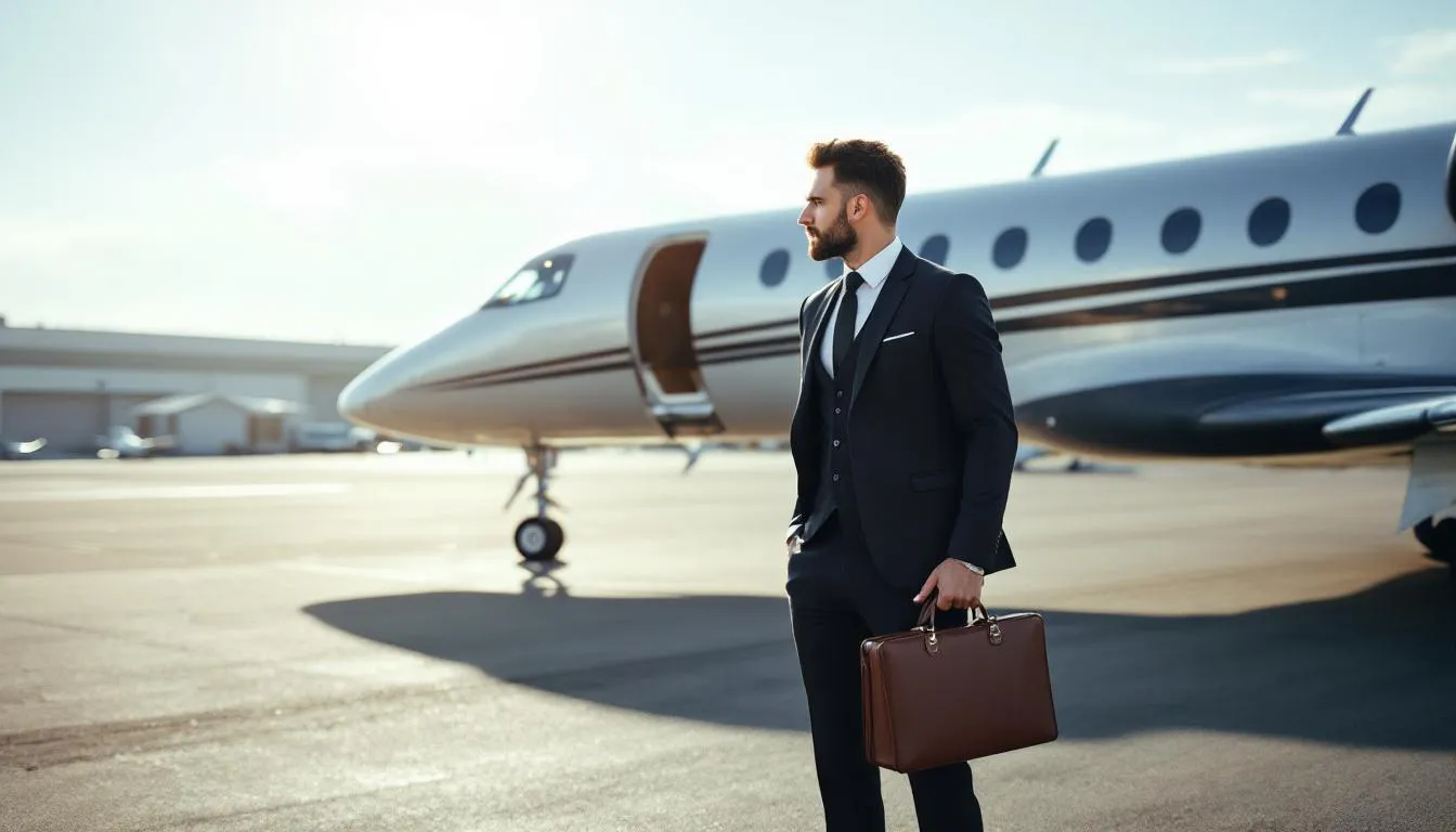 The image depicts a user-friendly online platform for booking private jet flights, showcasing options for private charter airplanes and light jets, specifically tailored for clients in Fort Lauderdale and the southeastern United States. The interface highlights convenience and flexibility, allowing users to choose their desired trip to destinations like the Caribbean or Bahamas with just a few clicks.