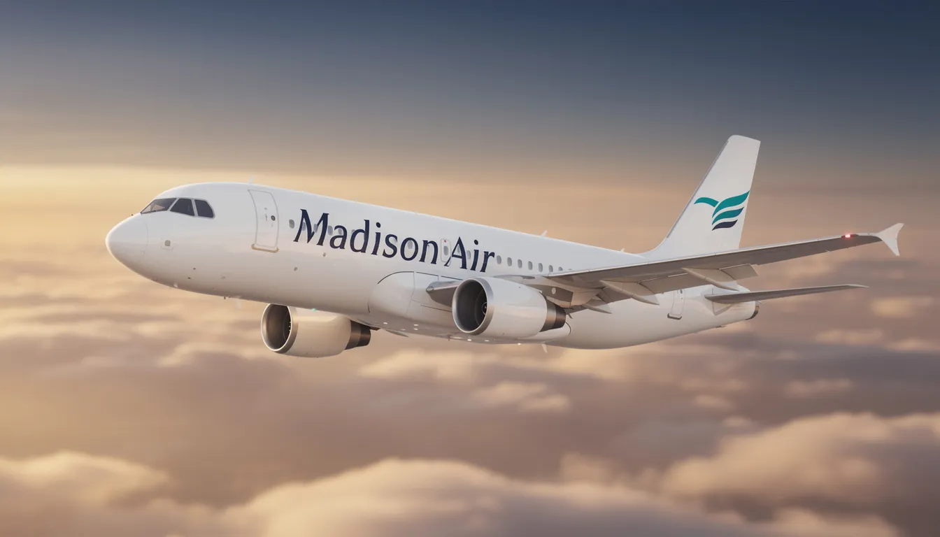 The image showcases the logo of Madison Air, a company dedicated to improving indoor air quality and creating healthier and more productive spaces. Their mission focuses on using innovative HVAC solutions to turn air into a powerful resource for communities and businesses alike.