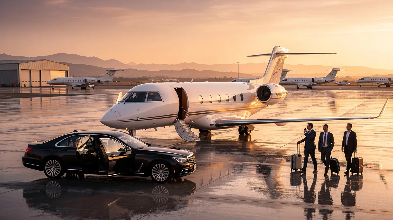 The image showcases a luxurious private jet interior, highlighting the height of luxury with plush seating and elegant design elements, exemplifying the world-class comfort offered by an industry leader in private aviation. This setting reflects the unparalleled service and convenience provided by worldwide jet charters, catering to high expectations of travelers and clients alike.