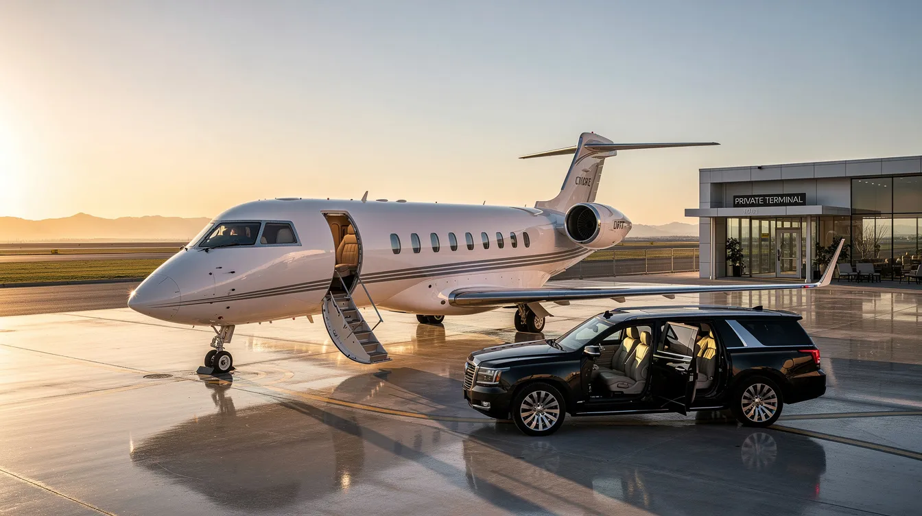 The image showcases a luxurious private jet interior, highlighting the height of luxury with plush seating and elegant design elements, exemplifying the world-class comfort offered by an industry leader in private aviation. This setting reflects the unparalleled service and convenience provided by worldwide jet charters, catering to high expectations of travelers and clients alike.