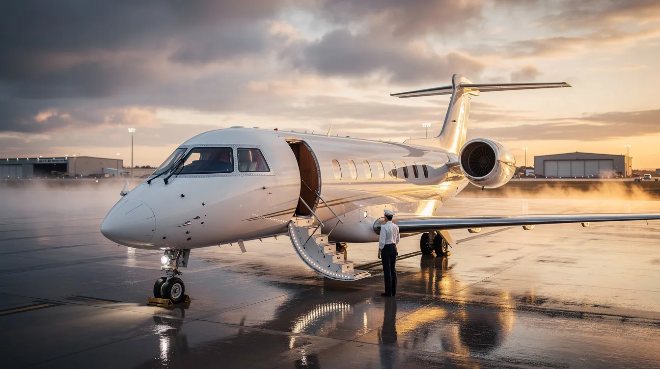 The image showcases a sleek Cessna 172 aircraft parked on a tarmac, ready for private aviation enthusiasts to rent and fly. With its modern avionics and GPS system, this plane is ideal for pilots seeking both training and leisure flights, offering a range of aircraft rental options at competitive rates.
