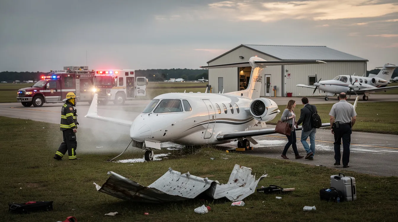 The image depicts a graph illustrating the accident statistics in private aviation, highlighting the fatal accident rate per 100,000 flight hours and the leading causes of general aviation accidents, such as pilot error and mechanical failure. It emphasizes the importance of safety management systems and regulatory oversight by agencies like the National Transportation Safety Board and the Federal Aviation Administration in reducing the risks associated with private flights and charter operations.