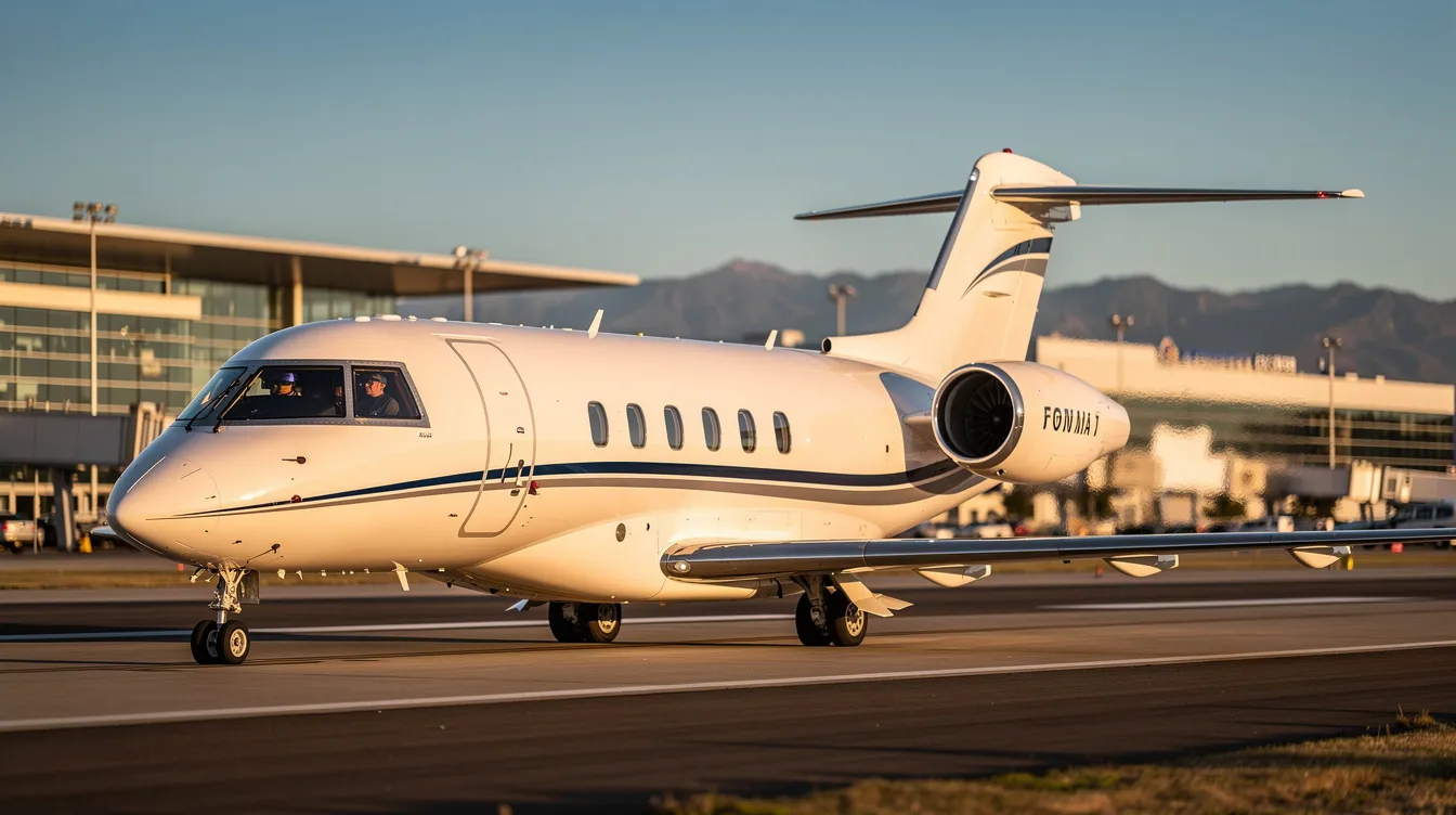 The image depicts a sleek Hawker 1000 business jet, showcasing its smooth curves and stretched fuselage designed for maximum passenger comfort. Inside, the spacious cabin typically accommodates nine passengers, featuring new digital avionics and a quiet environment thanks to efforts to reduce engine noise, while the aircraft is powered by two Pratt & Whitney Canada PW305 turbofan engines that provide an economical fuel burn and impressive intercontinental range.