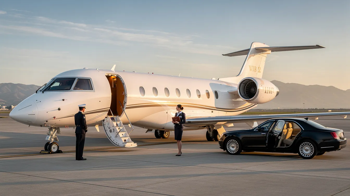 The image depicts a luxurious private aviation cabin featuring secret airplane bedrooms designed for crew members, with two roomy sleeping berths behind an inconspicuous door. The space includes flat beds, personal storage areas, and heavy curtains for privacy, providing a comfortable rest area for flight attendants during long haul flights.