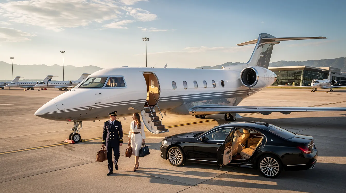 The image showcases a luxurious private jet, symbolizing the world of private aviation, with a focus on jet card programs and fractional ownership options. It highlights the convenience of guaranteed aircraft availability and the benefits of private jet membership programs for frequent travelers.
