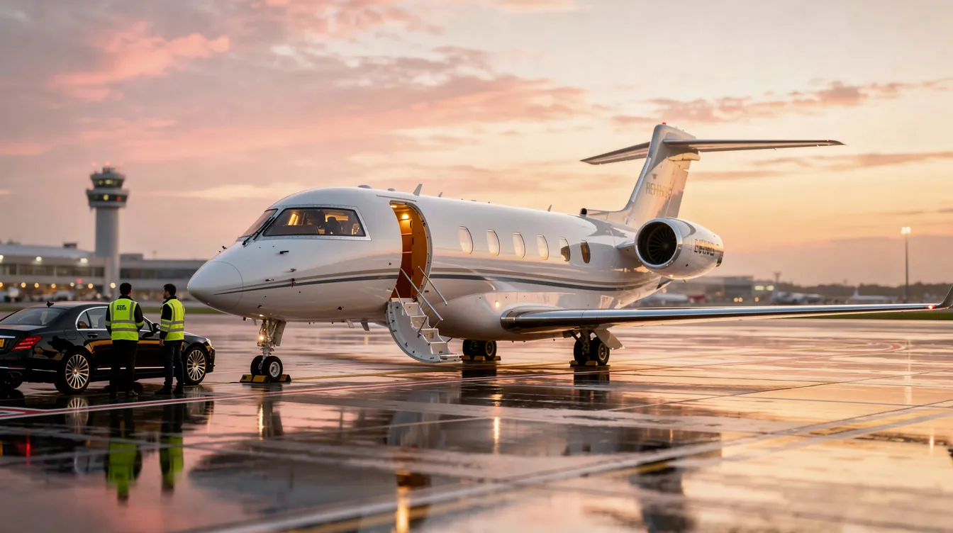 The image depicts a luxurious private jet, showcasing its sleek design and spacious interior, symbolizing the exclusive world of private aviation. This visual emphasizes the benefits of private jet travel, including guaranteed aircraft availability and the convenience of jet card programs for frequent flyers.