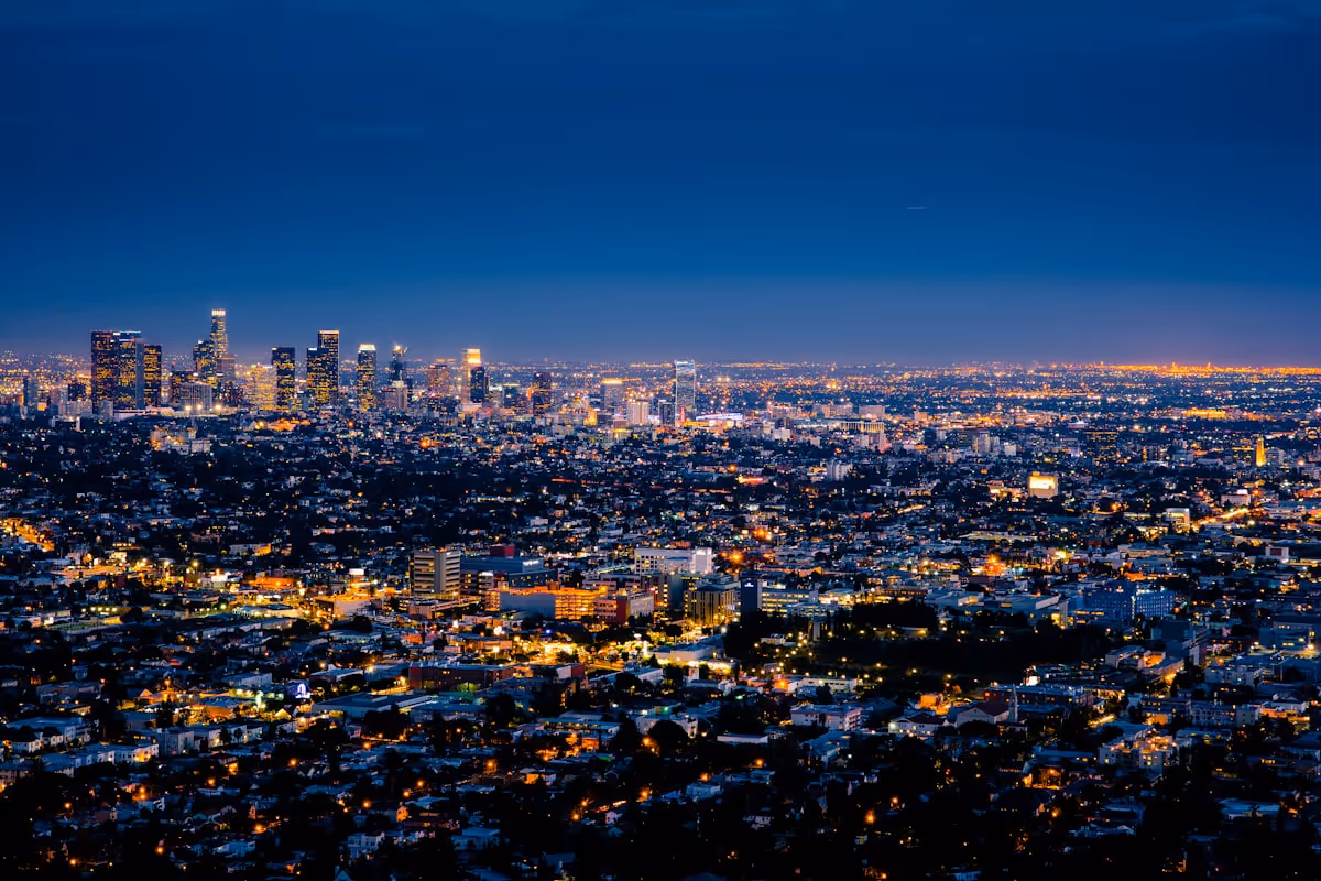 Los Angeles skyline aerial
