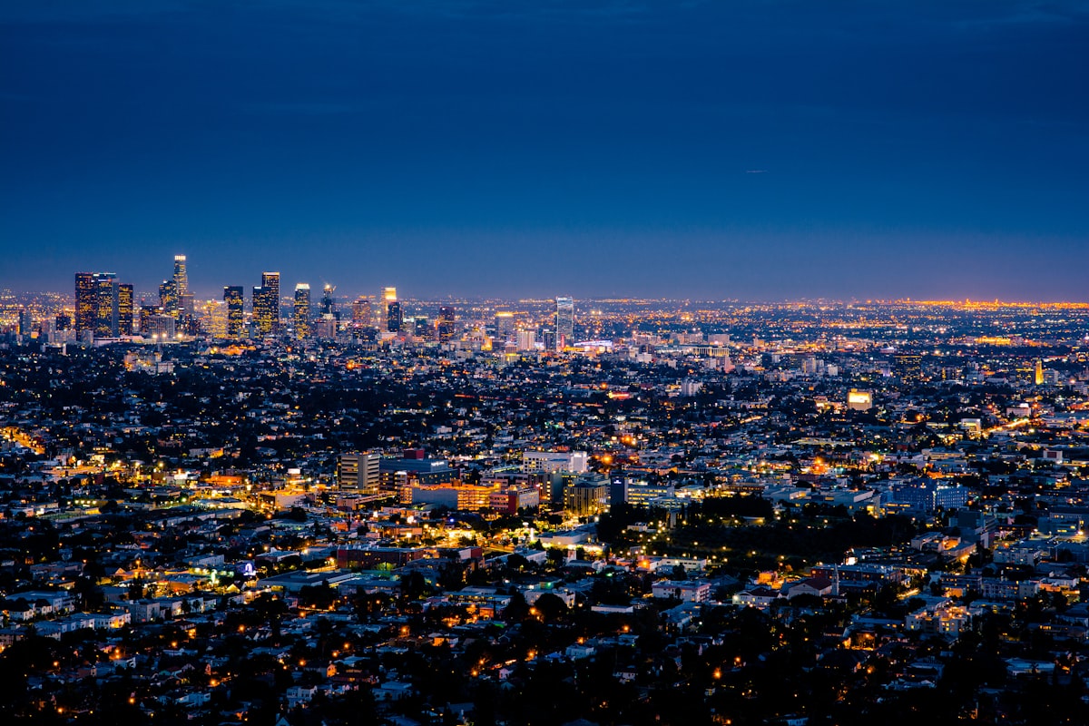 Los Angeles skyline aerial