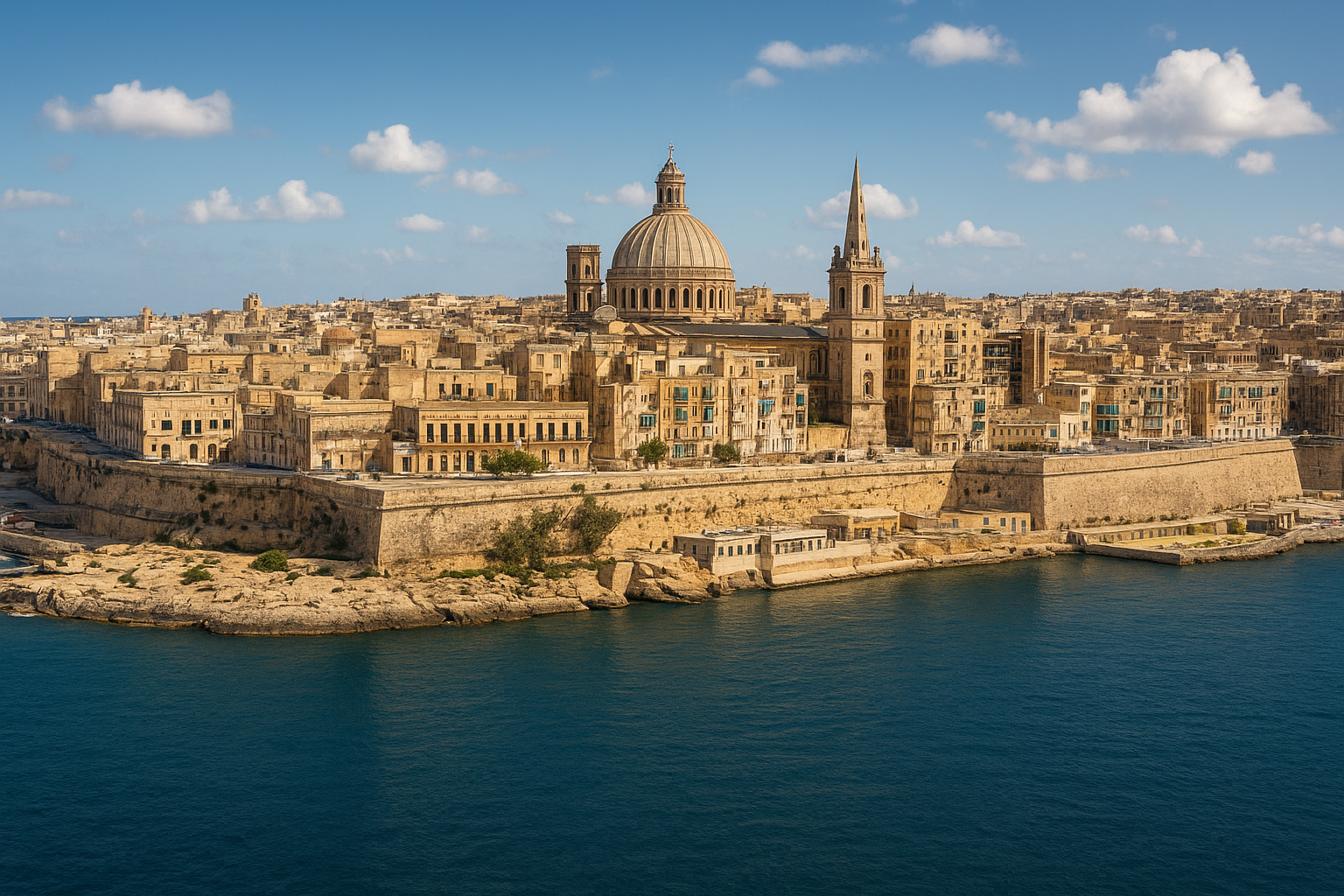 Valletta harbor aerial