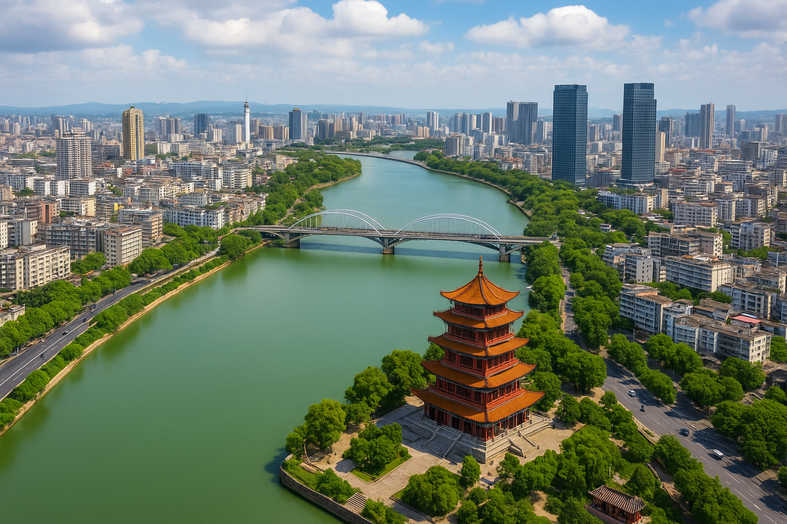 Historic city wall of Xiangyang