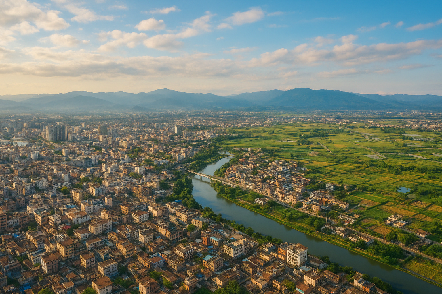 Aerial view of Yuxi