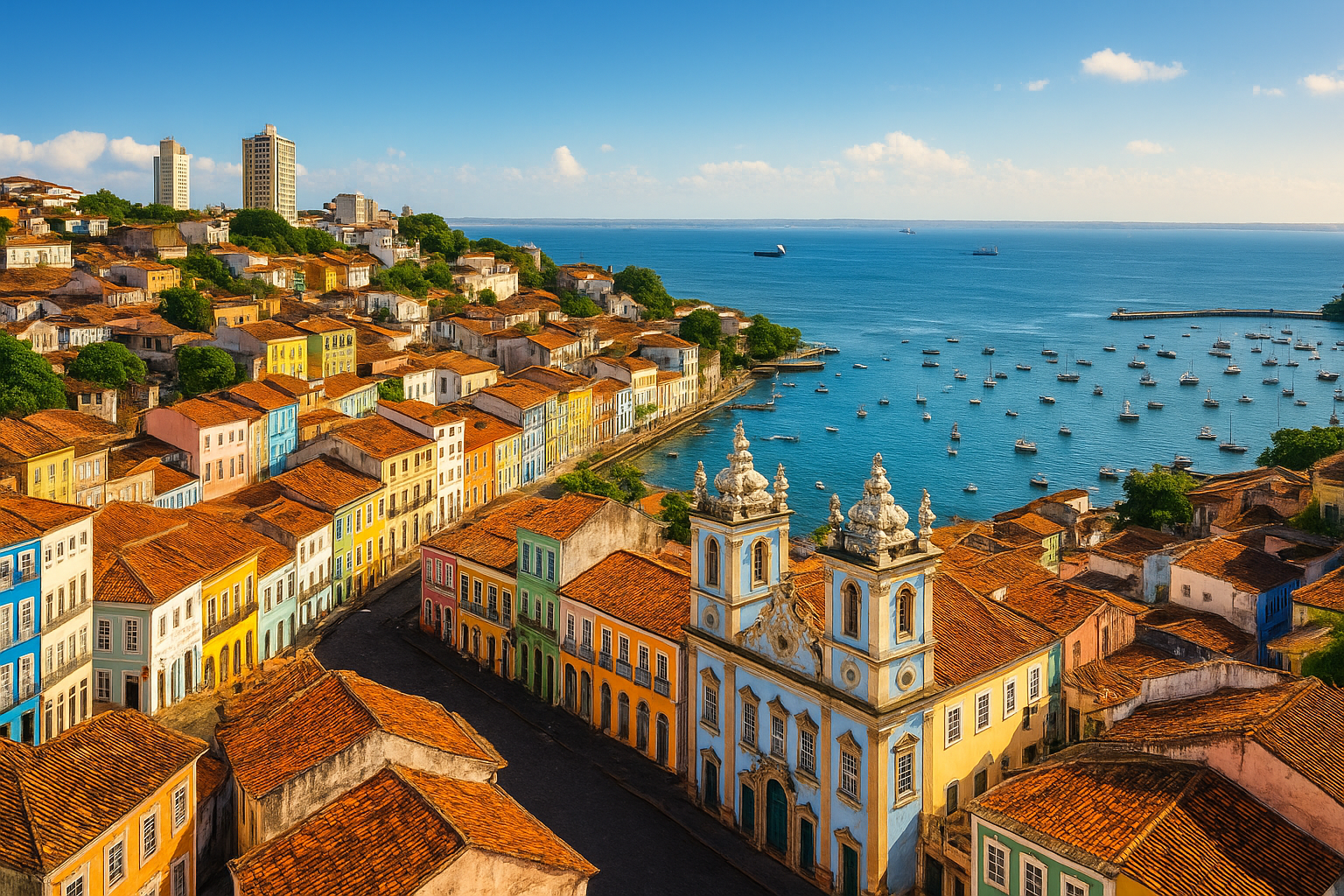 Salvador coastline from above