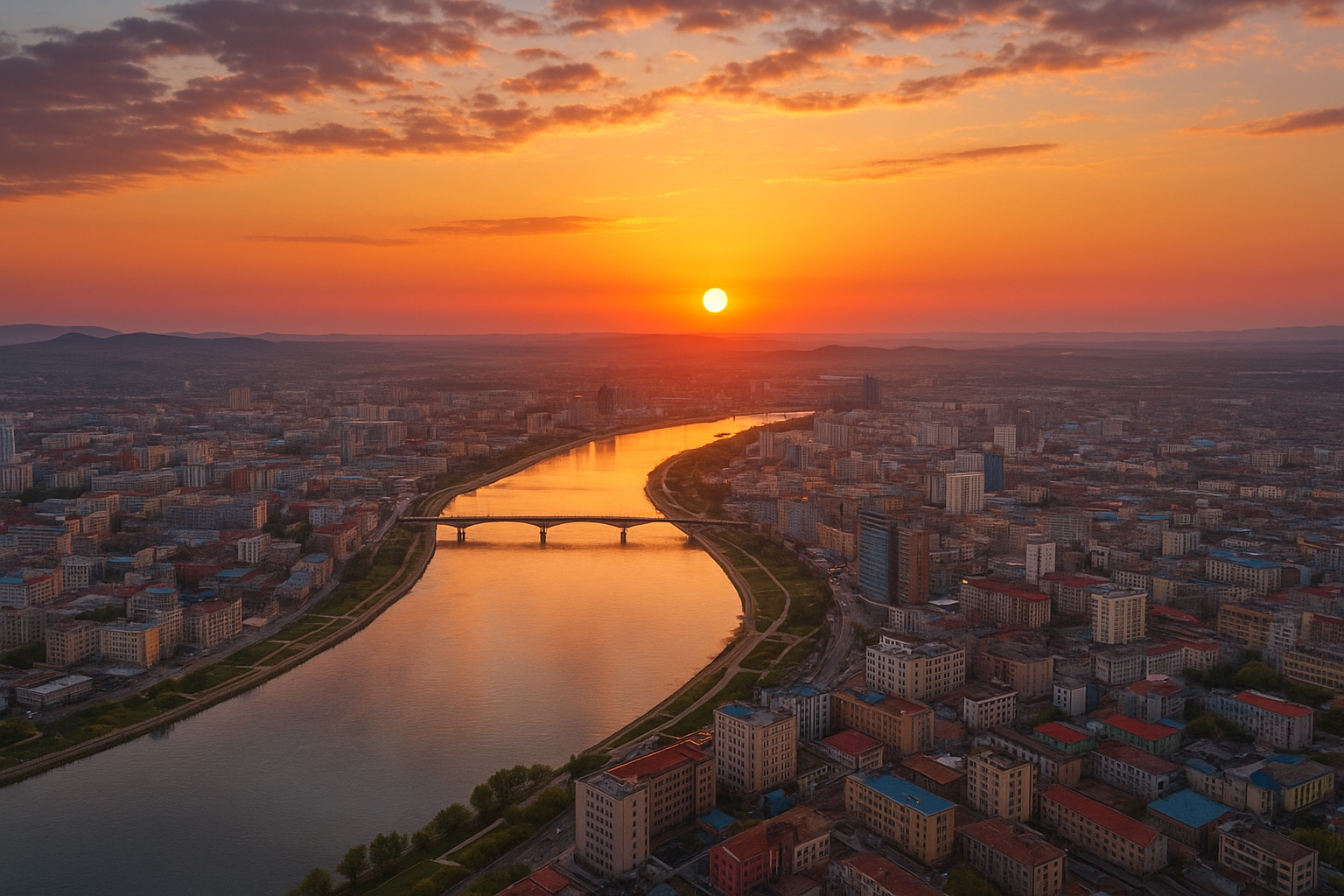 Aerial view of Inner Mongolia landscape