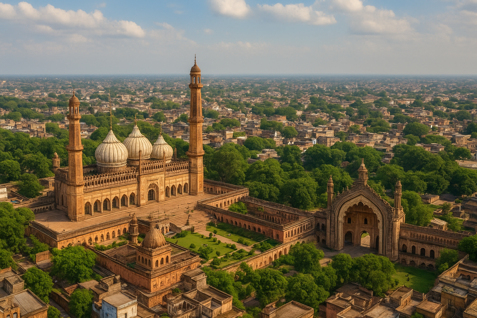 Aerial view of Allahabad and Lucknow in Uttar Pradesh