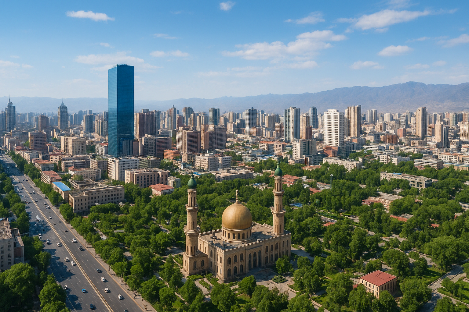 Ürümqi aerial view