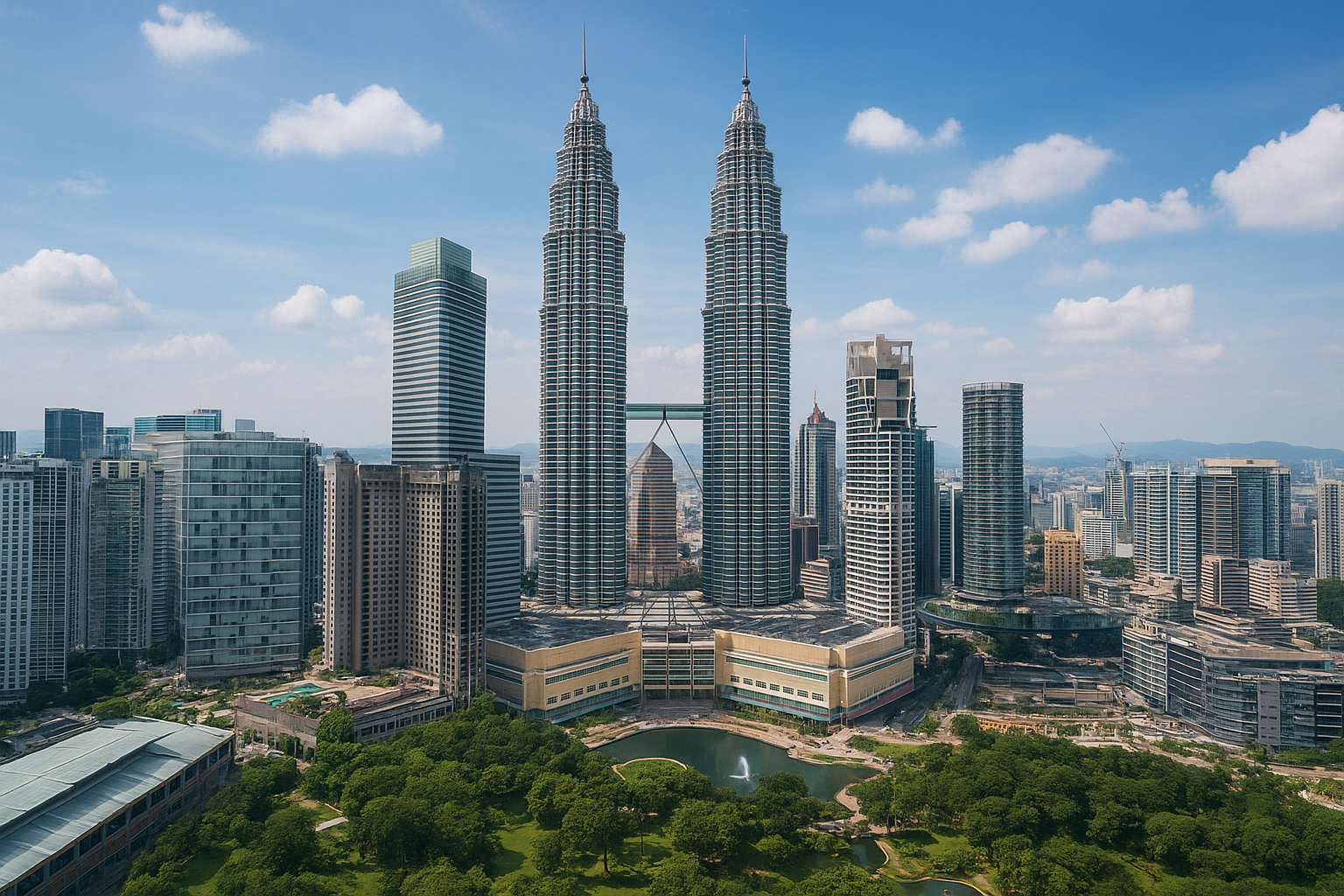 Aerial view of Kuala Lumpur skyline