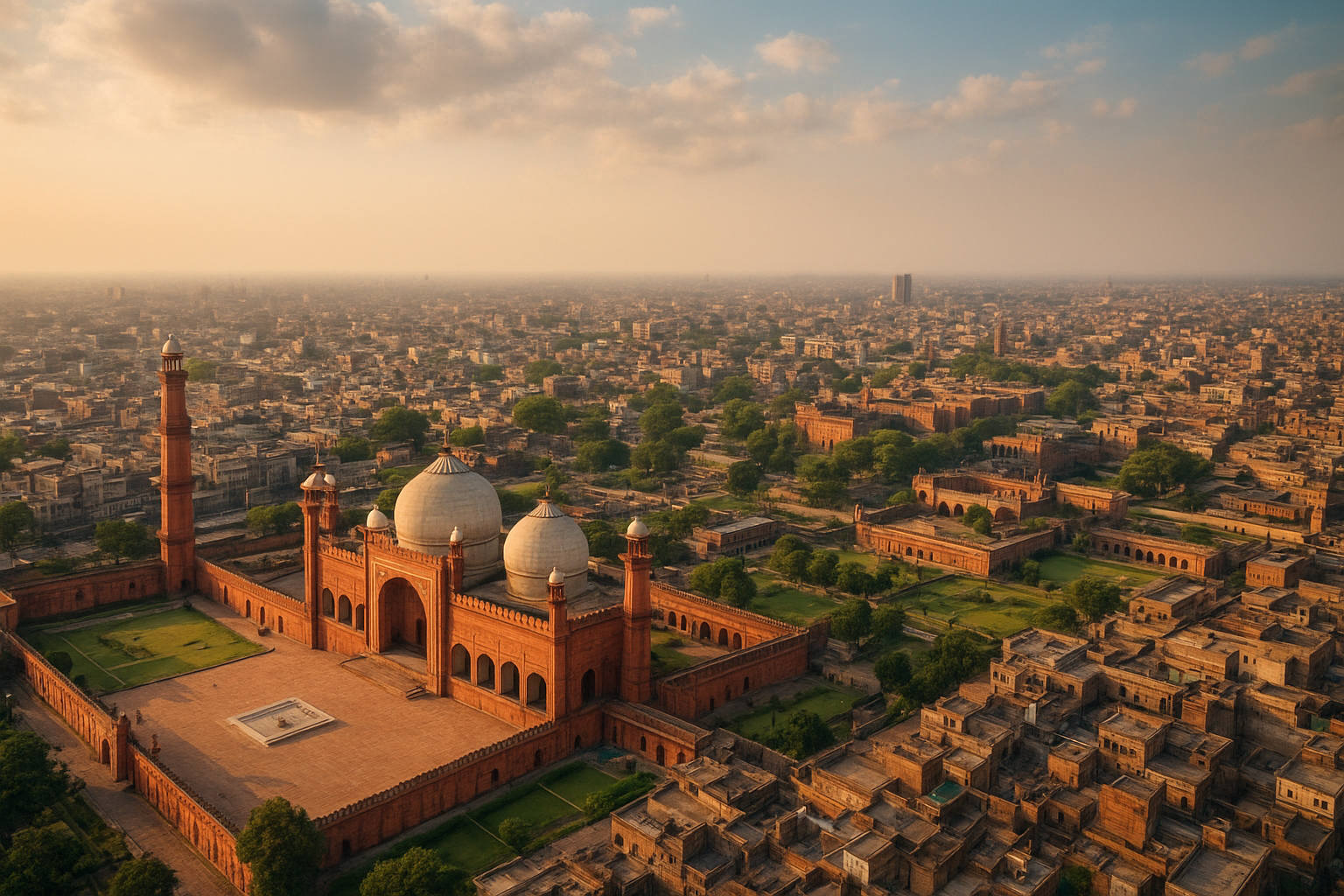 Aerial view of Lahore city