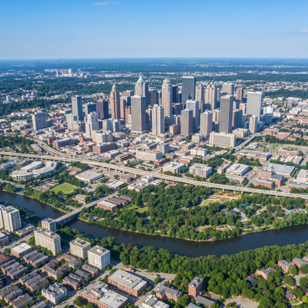 Atlanta skyline from the air
