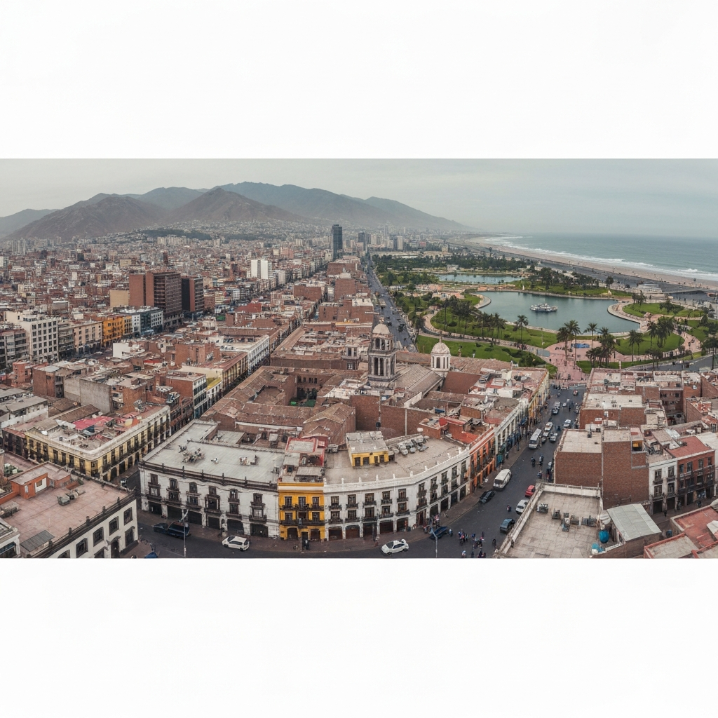 Lima cityscape by the coast