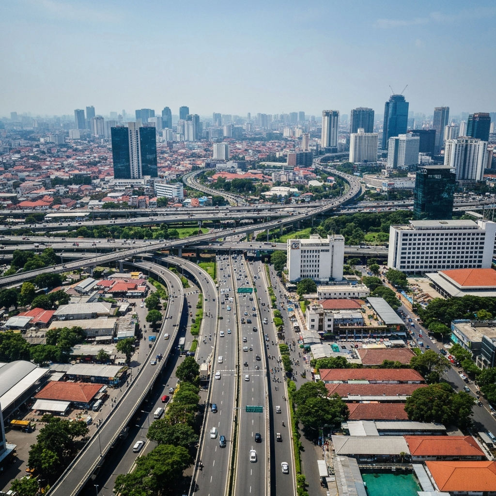 Aerial view of Palembang