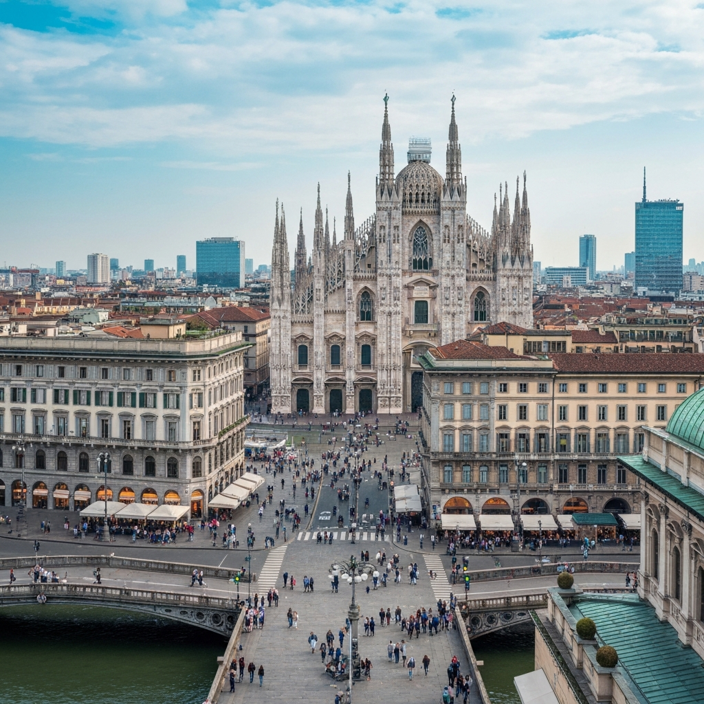 Milan aerial view