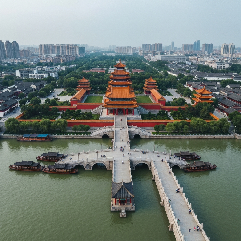 Nanjing skyline at dusk