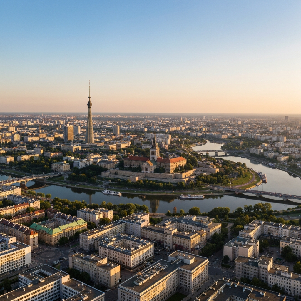 Warsaw Old Town Jet View