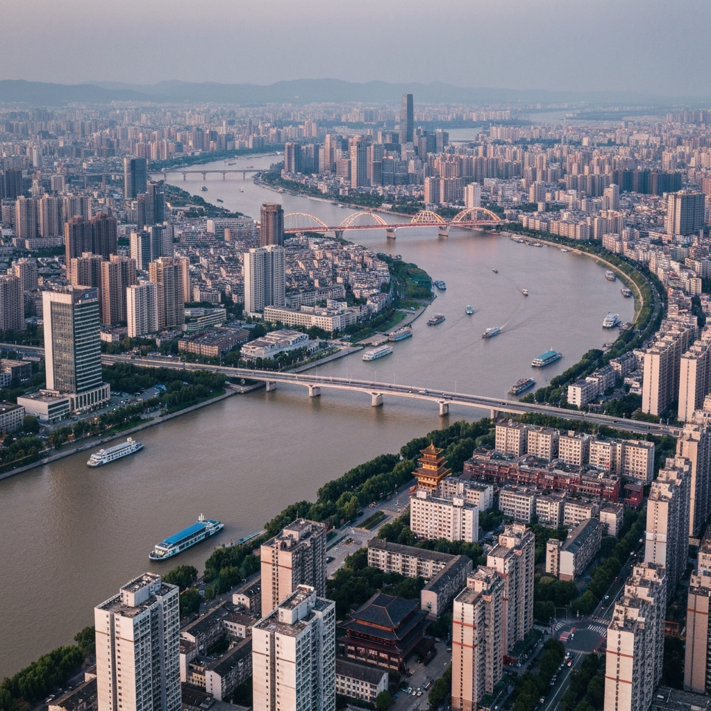 Aerial view of Wuhan