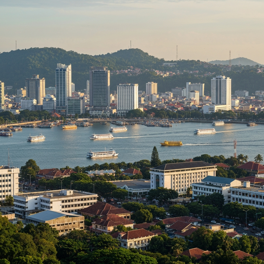 Aerial view of Bandar Lampung
