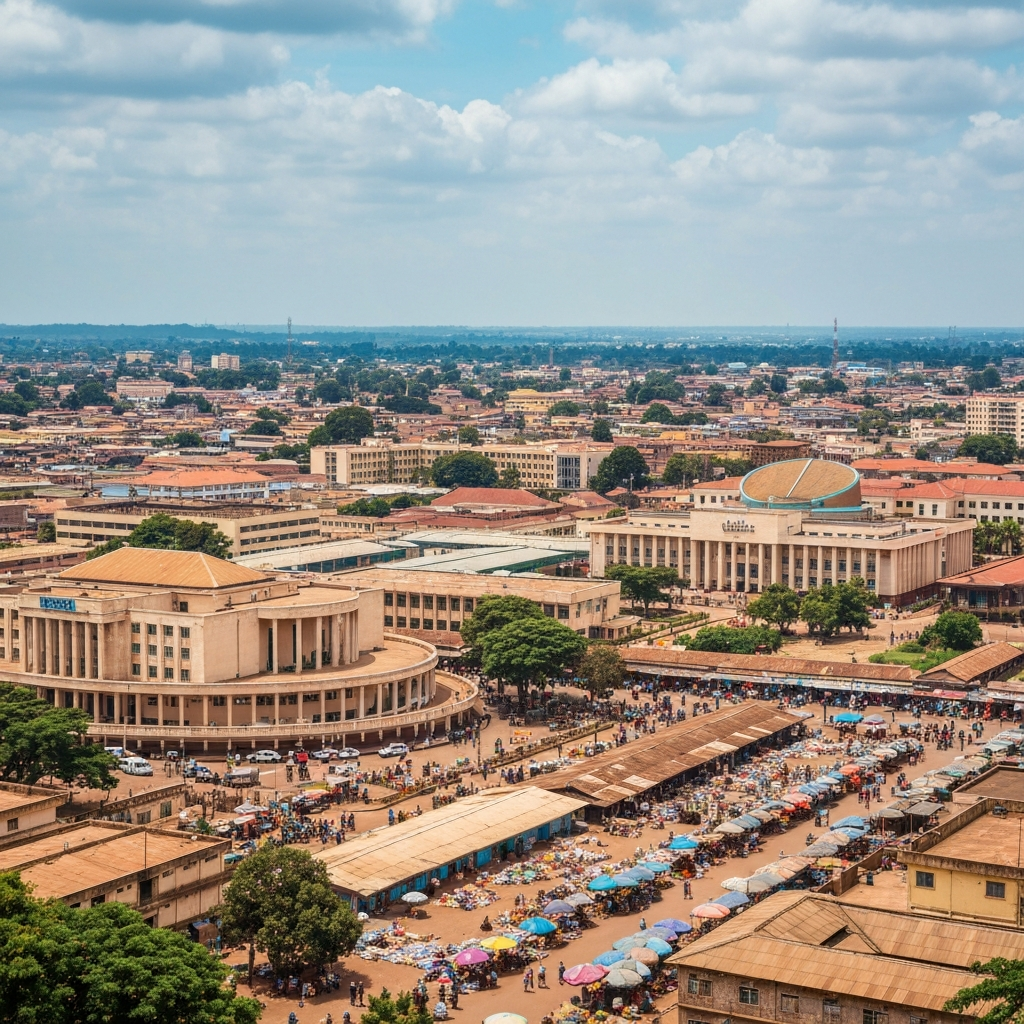 Yaoundé city aerial view