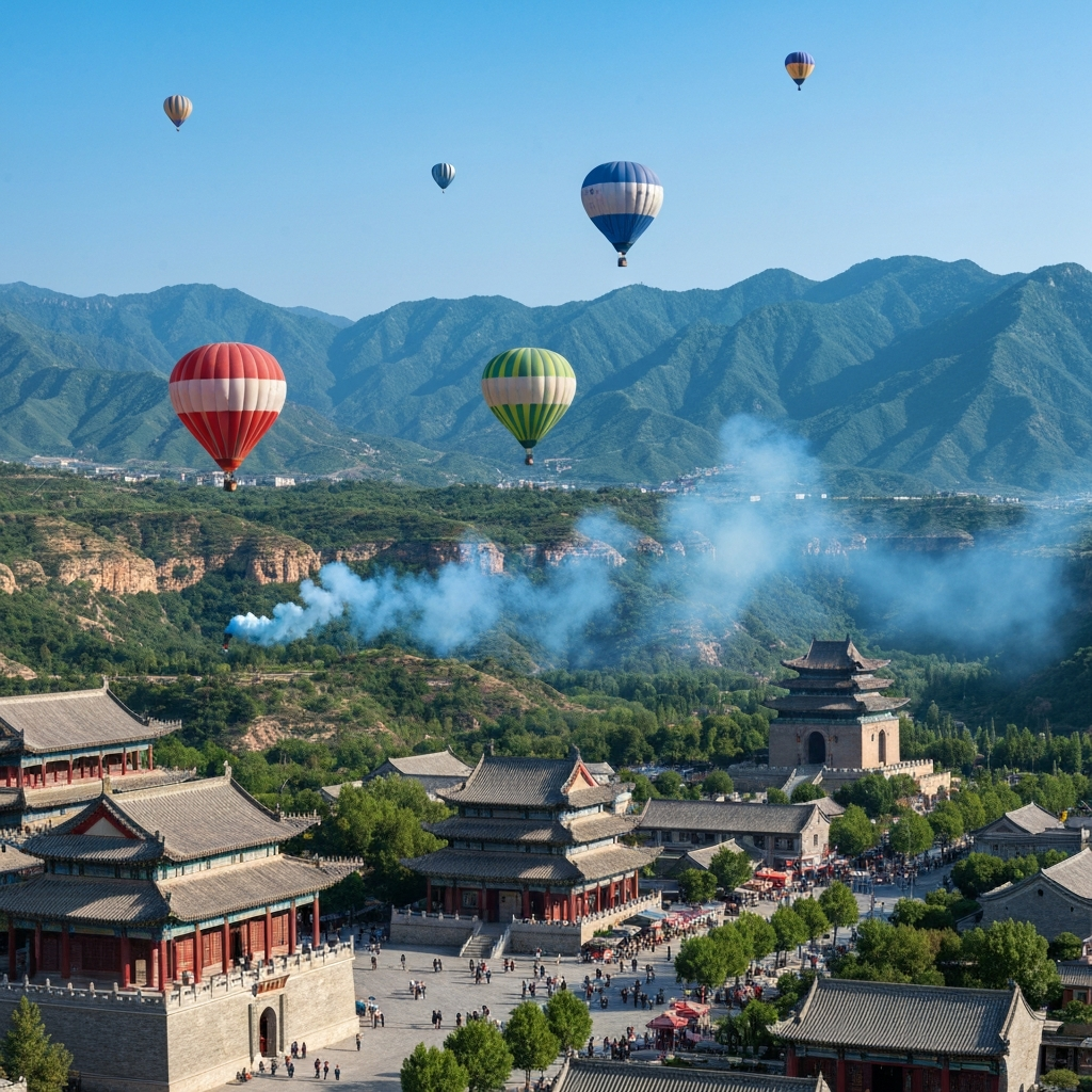 Zhangjiakou city aerial