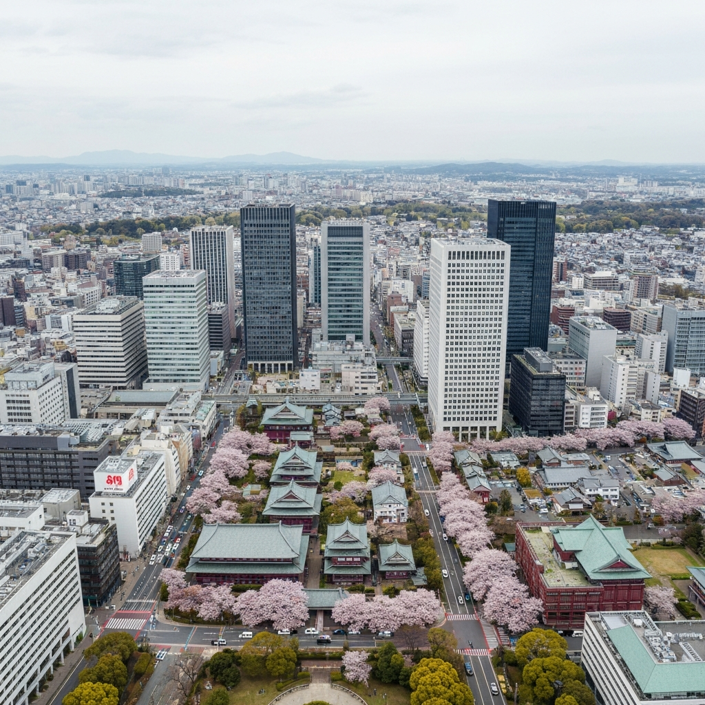 Nagoya skyline from above