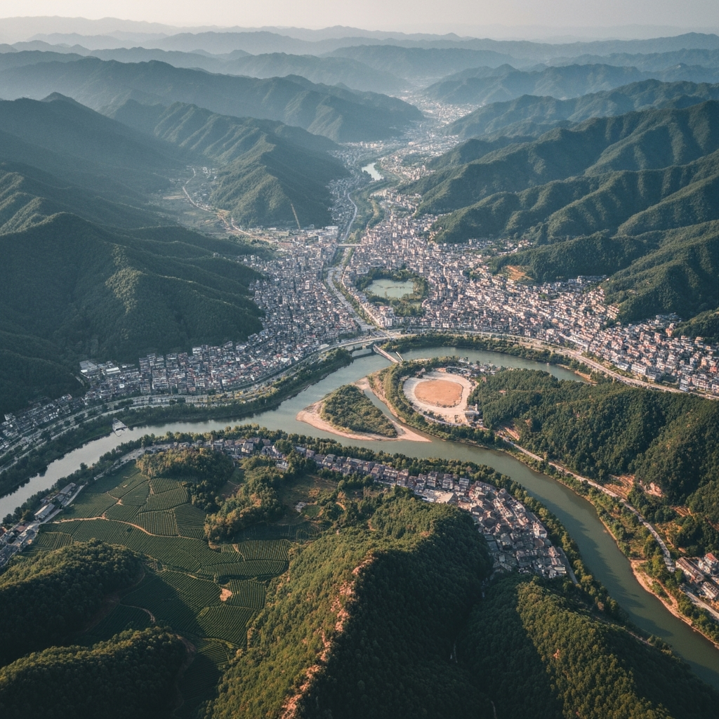 Aerial View of Yunnan Mountains