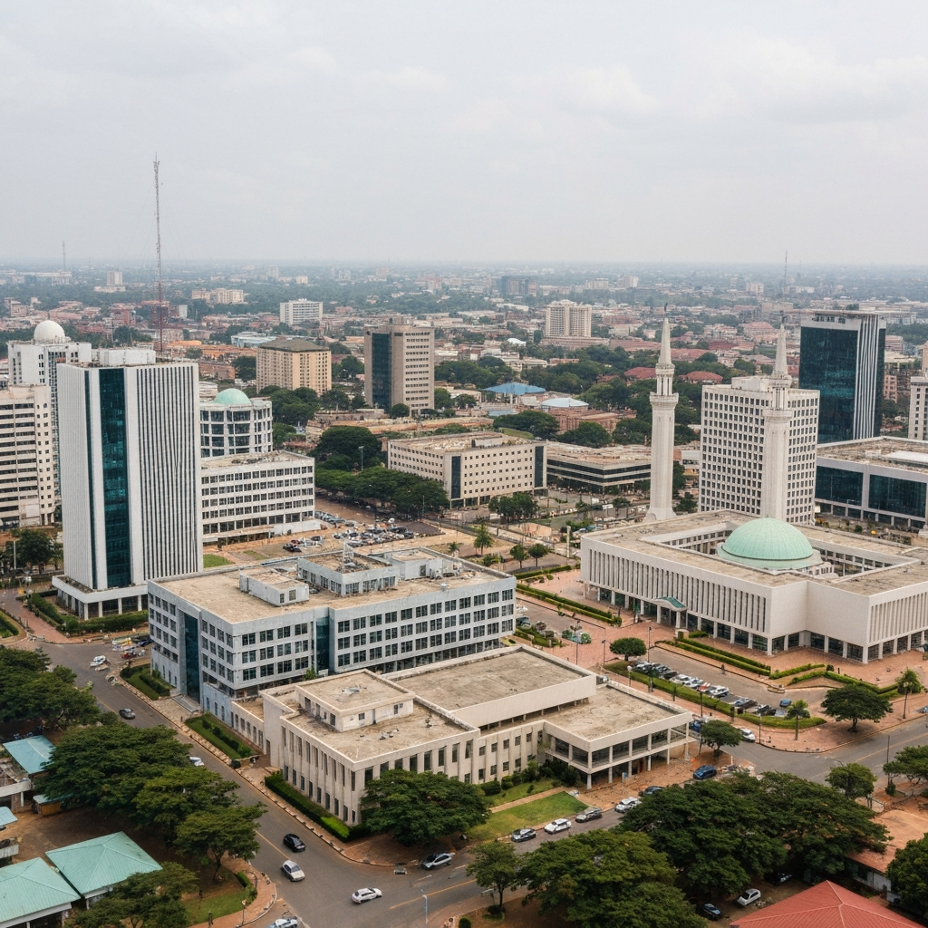 Aerial view over Abuja