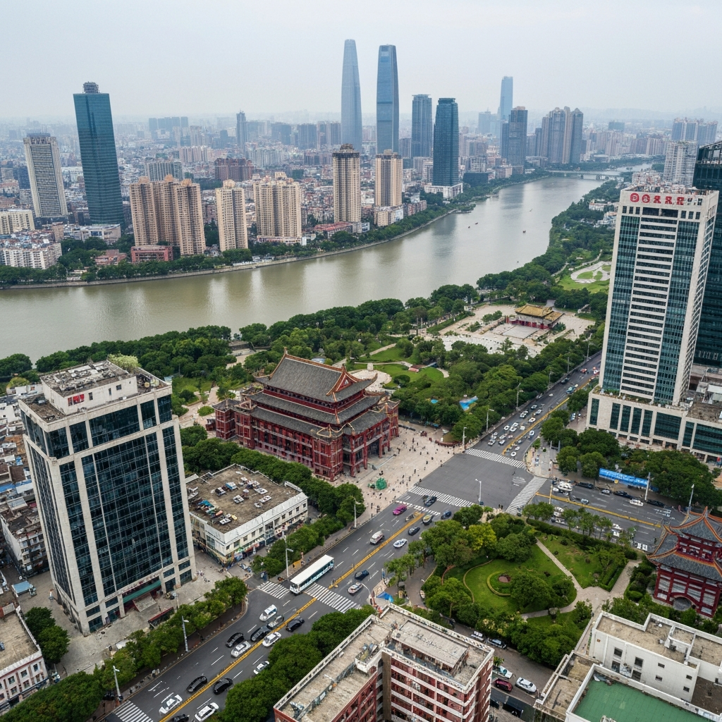Guangzhou skyline and Canton Tower